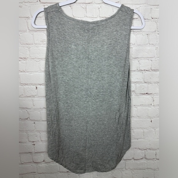 Living Doll Los Angeles‎ gray sleeveless Oklahoma "home" rayon tunic top shirt M - Picture 5 of 5